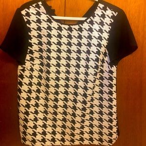 Talbots Black & White Blouse